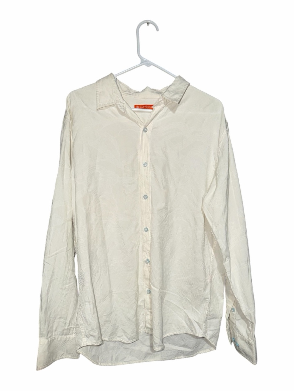 Tori Richard Men's Cream Long-Sleeve Button-Up Shirt